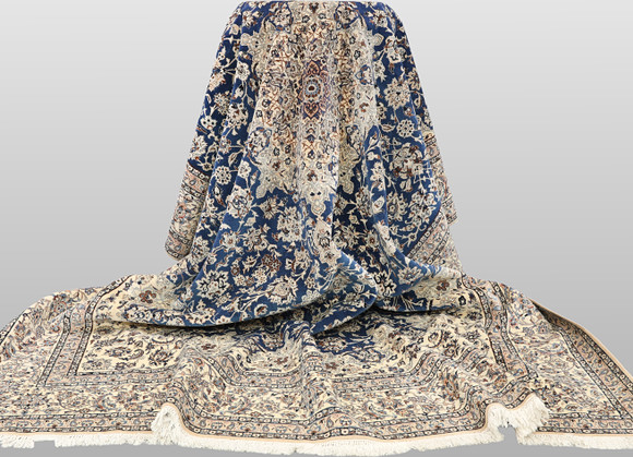 ORIENTMATTA, Nain, part silk, s.k 6 LAA, handknuten, ca 1.000.000 knutar/kvm, ca 450 x 304 cm. på auktion hos Skandia Auktion