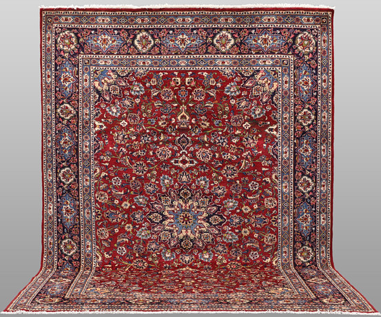 ORIENTMATTA, Keshan fine, handknuten, röd botten, ca 360 x 254 cm. på auktion hos Skandia Auktion