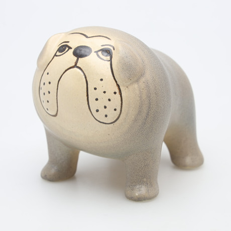 LISA LARSON. FIGURIN, stengods, "Bulldog mini", ur serien "Minikennel", Gustavsberg.