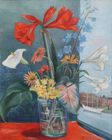 PIERRE SOREL. Flower still life, oil on canvas, signed. Art