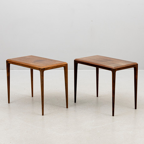 JOHANNES ANDERSEN. Sideboard, 2 st, jakaranda, etikettmärkta, C.F. Christensen Silkeborg, Danmark, 1950/60-tal på auktion hos Auktionshuset Kolonn
