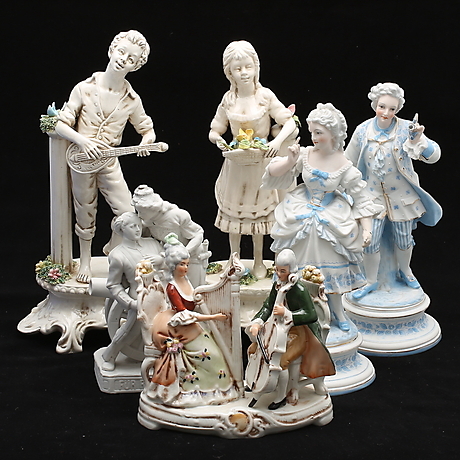 FIGURINES, 6 pcs, porcelain, rococo style. Ceramics & Porcelain ...