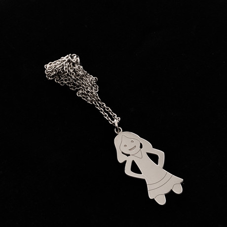 COLLIER med hänge, Sterlingsilver, Italien.