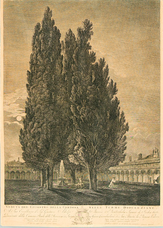 FRANCESCO PIRANESI. "Veduta del Chiostro della certosa nelle terme Diocleaziane". på auktion hos Uppsala Auktionskammare