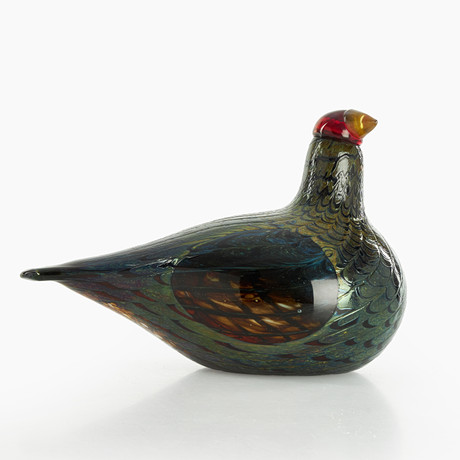 OIVA TOIKKA. GLASS BIRD, Pikku Kuikka. (Small Loon). Signed O