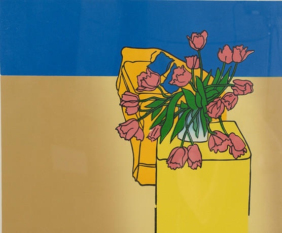 TREVOR ALLEN. "Couch with Tulips", färglitografi, signerad. på auktion hos Formstad Auktioner