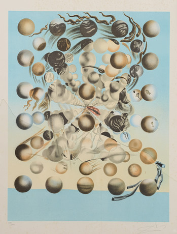 SALVADOR DALÍ. "Galatea des sphères", färglitografi, signerad samt numrerad 97/300. på auktion hos Formstad Auktioner