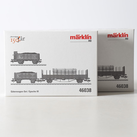 märklin HO 48026 スライド式貨車セット WAGON SET, 5 pcs. 48026, 47918, 47219 and 45806, H0, Märklin. Toys