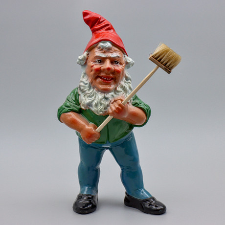 GNOME. Painted ceramic. Likely Germany, 19th/20th century. Marked