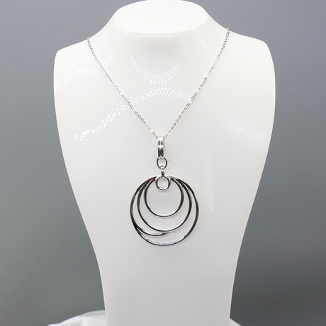 CONCENTRIC HOOPS collier i silver.