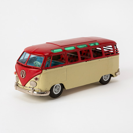 BANDAI. "Volkswagen Bus Figure 8 Action", litograferad plåt, Japan, 1950-tal.