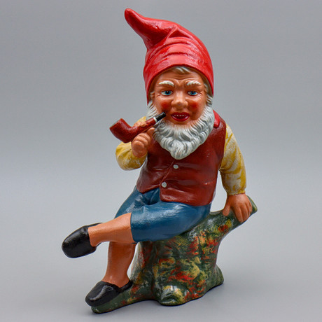 GNOME. Painted ceramic. Likely Germany, 19th/20th century. Marked