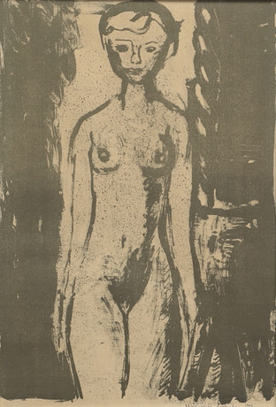 WALDEMAR SJÖLANDER. Litografi, nakenstudie, signerad och daterad 1945, numrerad 22/35. på auktion hos Ekenbergs Auktioner