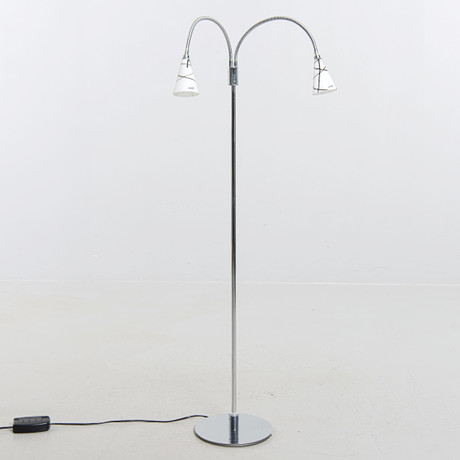 A white metal 'Kroby' floor lamp, IKEA, 2000's. Lighting & Lamps