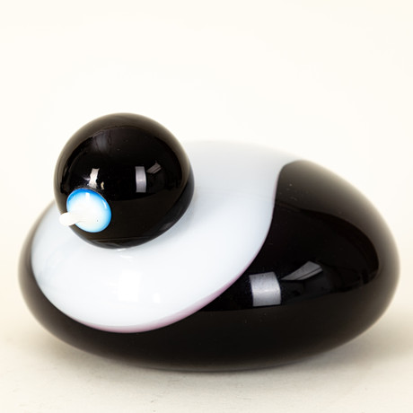 OIVA TOIKKA. GLASS BIRD, Pikku Kuikka. (Small Loon). Signed O