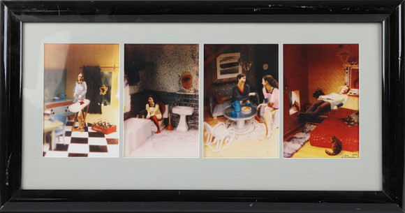 LISA MCNAMARA. "Teatime for dolls" signerad, daterad 1994. på auktion hos Stockholms Auktionsverk Helsingborg