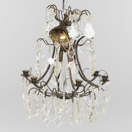 LJUSKRONA, barockstil, 6 ljusarmar, 1900-tal. på auktion hos Stockholms Auktionsverk Helsingborg