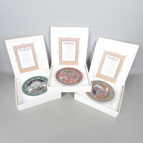 BORIS ZVORYKIN. collector's plates, 3 pcs, 