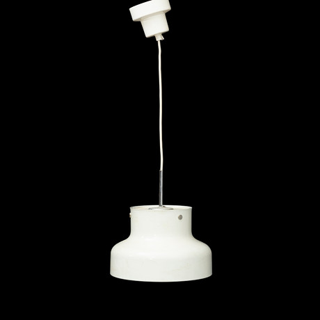 ANDERS PEHRSON. Taklampa, vitlackerad aluminium, "Bumling", mini pendel, för Atelje Lyktan, Åhus, höjd ca 16,5 cm.
