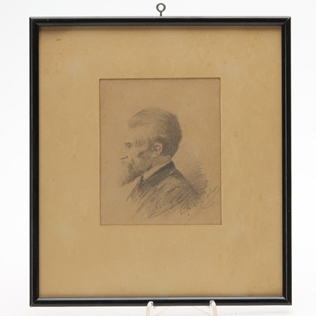 SE. TECKNING. Siluettporträtt av man, 1800-tal.