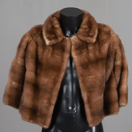 KORT MINKPÄLSJACKA/BOLERO, mitten på 1900-talet, Sture Rasmussen, Special-Päls Örebro.