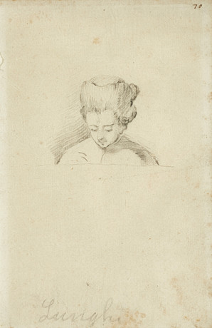 OKÄND KONSTNÄR. (1700/1800), Teckning, Vid pianot, blyerts på papper. på auktion hos Crafoord Auktioner Stockholm