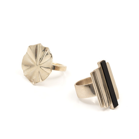 RINGAR, 2 st, Sterlingsilver, Onyx.