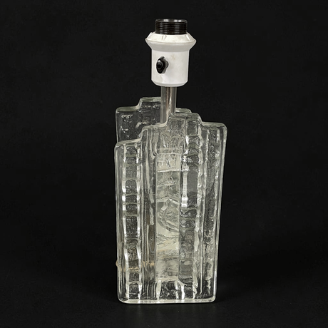 BORDSLAMPA, glas, Pukeberg, 1960/70-tal. på auktion hos Roslagens Auktionsverk