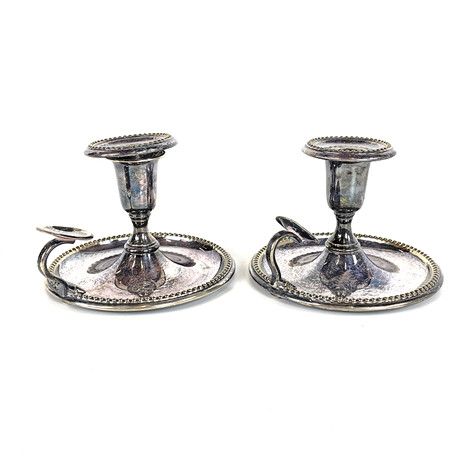 NATTLJUSSTAKAR, ett par, nysilver, 1900-tal. på auktion hos Roslagens Auktionsverk