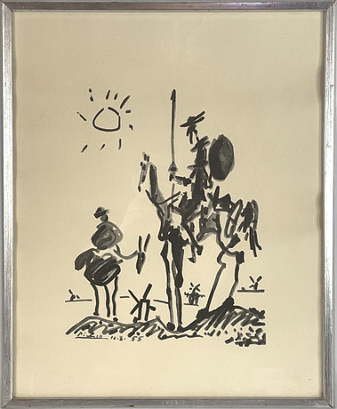 PABLO PICASSO. Efter, offsettryck, "Don Quixote", signerad i trycket. på auktion hos Roslagens Auktionsverk