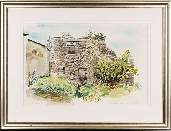 ANITA LÖFMAN. Akvarell på papper, "Casa del Arte", Signerad, 2005. på auktion hos Norrlands Auktionsverk