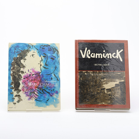 BÖCKER, Vlaminck oeuvre gravé", "Marc Chagall monotypes", 2 volymer. på auktion hos Uppsala Auktionskammare