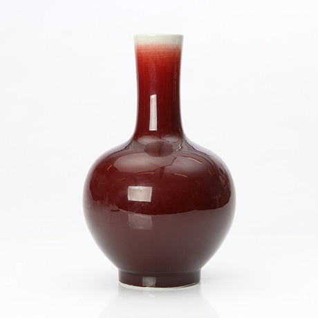 SVEN HOFVERBERG. Vase, oxblood glazed ceramic, signed, 1975