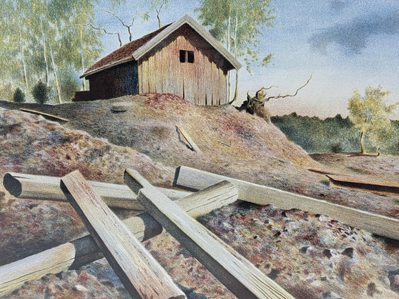 LARS ÖSTLING. FÄLTLITOGRAFI, numrerad, 201/360 och signerad. på auktion hos TOKA Auktionshus