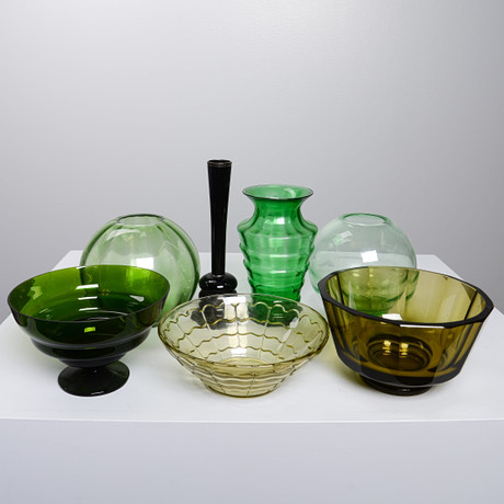 SKÅLAR & VASER, 7 st, funkis/ art deco, 1920-1930-tal. på auktion hos Formstad Auktioner