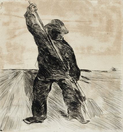 EVERT LUNDQUIST (1904-1994). "Bonden", 1959, signerad med blyerts, numrerad 37/50, etsning. på auktion hos Crafoord Auktioner Stockholm