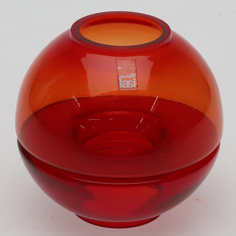 TAMARA ALADIN. LJUSLYKTA, Glas, "Mars", etikettmärkt Riihimäen lasi, Finland, 1960/70-tal. på auktion hos Örebro Stadsauktioner