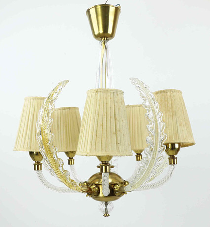 FRITZ KURZ. Taklampa, Orrefors, Swedish Modern, 1940-tal.