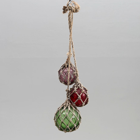 GLASFLÖTEN, 3 st, tonat glas, med nät, 1900-tal.