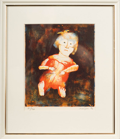 STURE MEIJER. Färglitografi, Figurmotiv, Signerad, daterad 1996 och numrerad 17/120.