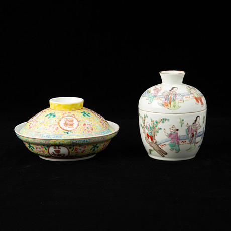 LOCKASKAR, porslin, Kina 1800/1900-tal. på auktion hos Stockholms Auktionsverk Göteborg