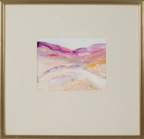 CURT AGGE. Landskapsmotiv, gouache, signerad.