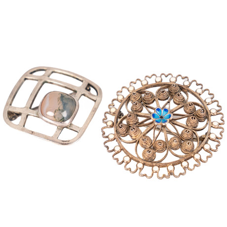 BROSCHER, 2st, Silver, 1900-tal.
