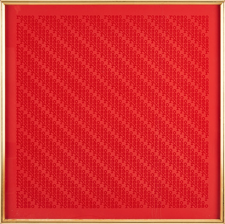 MAURIZIO NANNUCCI. "Rosso Rosso Rosso", serigrafi, signerad och numrerad a tergo. på auktion hos Stockholms Auktionsverk Magasin 5