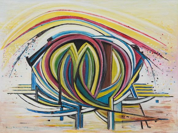 ERIC PEHAP. Abstrakt motiv, olja på duk, signerad & daterad 1973. på auktion hos Formstad Auktioner