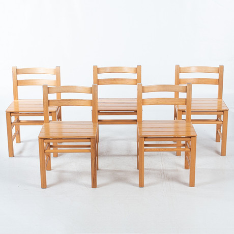 KARIN MOBRING. Stolar, 5 stycken, "Stabil", Ikea. på auktion hos Laholms Auktionskammare