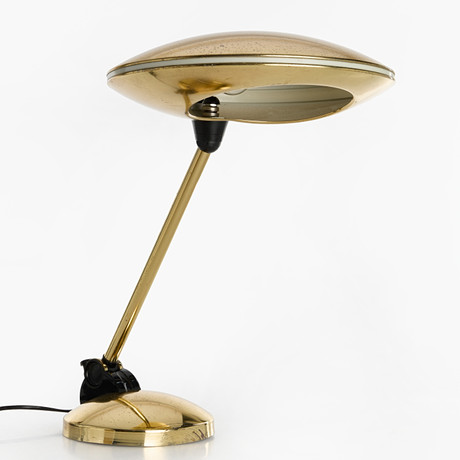 BORDSLAMPA, Italien, 1970-tal. Skärm med ljusutsläpp längs kanter. på auktion hos Crafoord Auktioner Stockholm