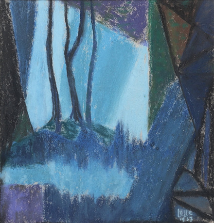 KARIN INGEBORG ”LULLE” JOHANSSON. Pastell, signerad, daterad 1967. på auktion hos Gomér & Andersson Jönköping