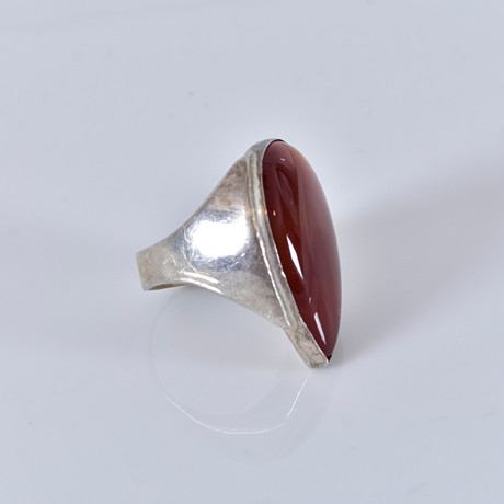 RING MED KARNEOL, silver.