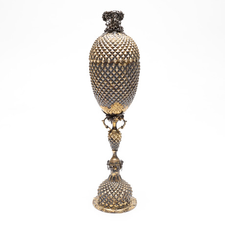 LOCKPOKAL, silver, Augsburg, 1600-talets andra hälft, vikt ca 317 gram. på auktion hos Gomér & Andersson Linköping